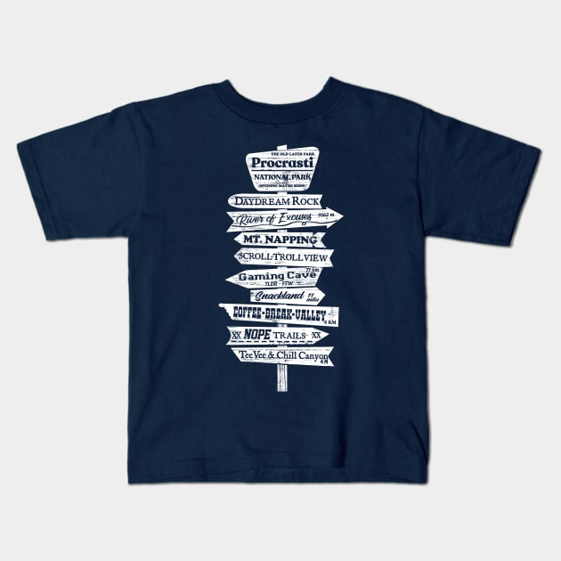 Procrasti National Park Kids T-Shirt by zerobriant